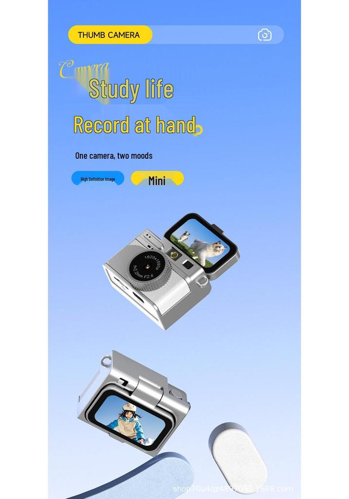 2025 Mini Flip Screen 1080P HD Selfie Retro CCD Camera with Beauty Mode