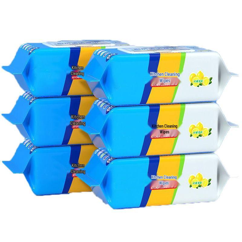 Extra Large Kitchen Wet Wipes - 80 Thickened Sheets for Strong Oil Stain Removal on Range Hoods and More