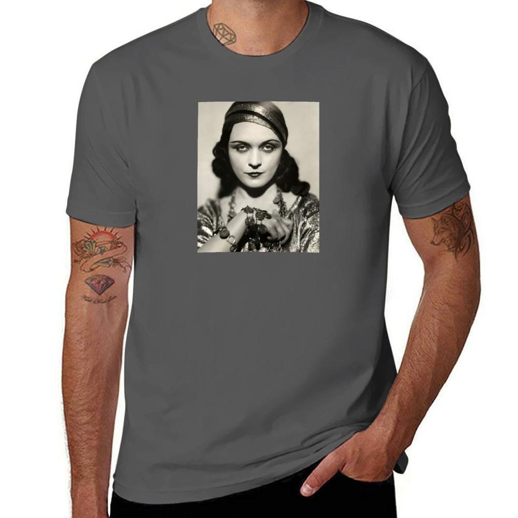 Pola Negri Portrait Tshirt Minimalist Plain Crew Neck Tshirt