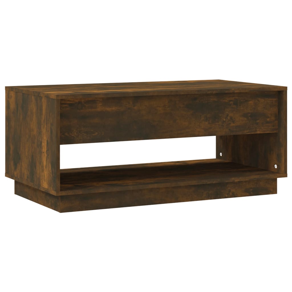 Coffee Table Smoked Oak 102.5 x 55 x 44 cm Wood Based Material