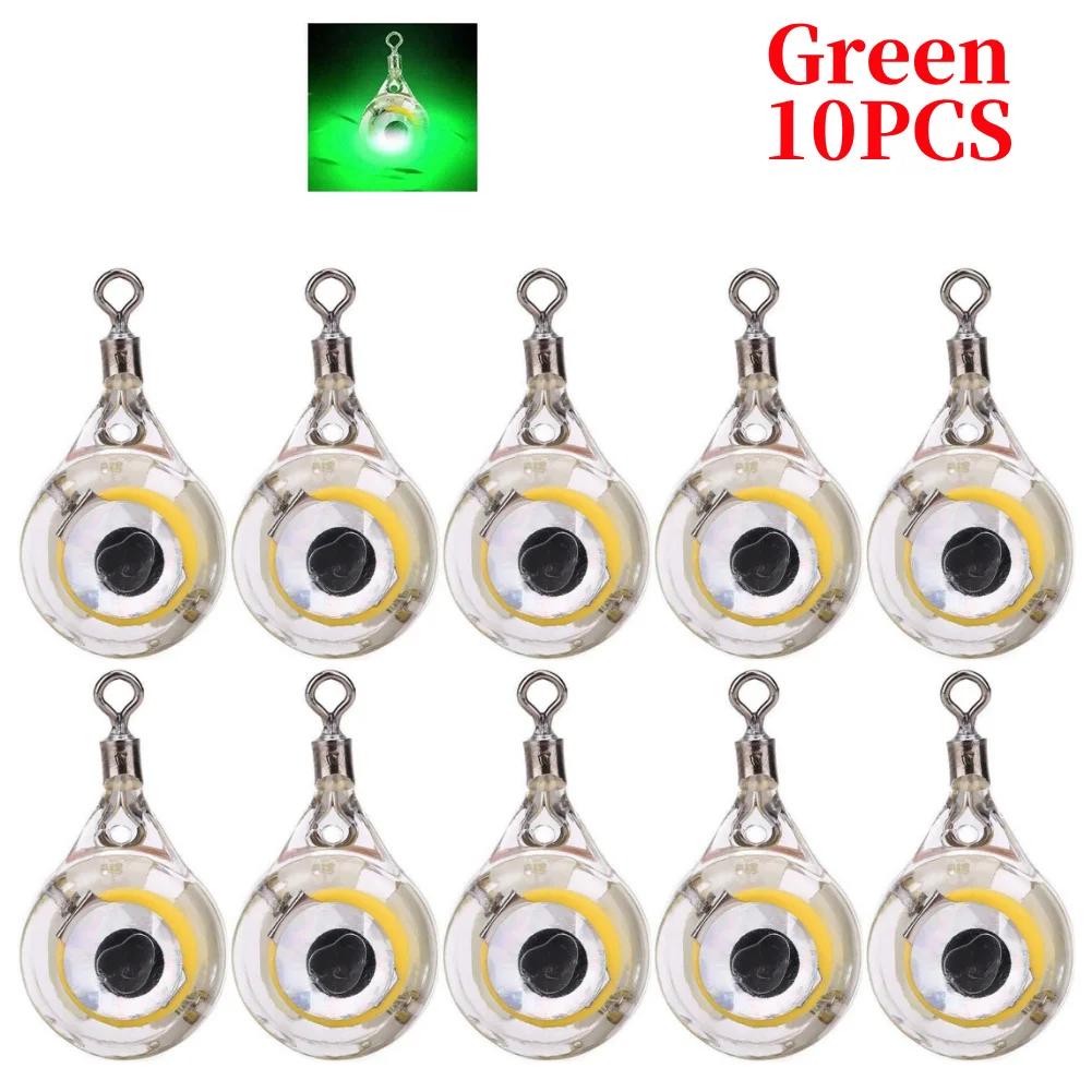 LED Attracting Fish Light Mini Deep Drop Underwater Eye Shape Fishing Squid Fishing Bait Luminous Lure for Attracting Fish