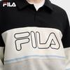 FILA Men's Color Block Knitted Long Sleeve Polo Shirt