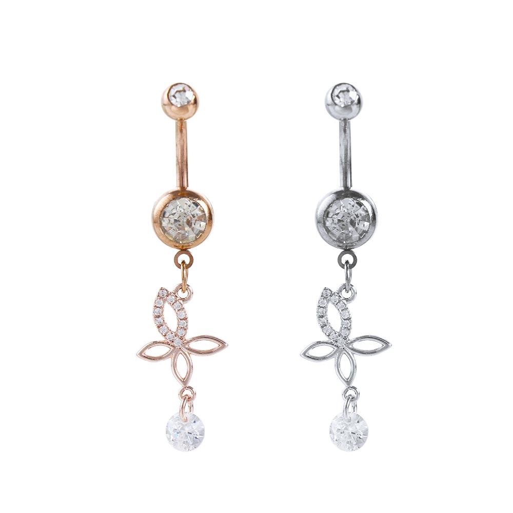 Butterfly Belly Piercings Stainless Steel Zircon Navel Ring Fashion Belly Button Rings  Girl