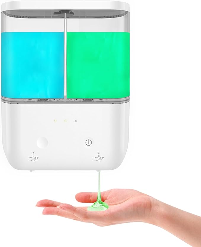 

500ML *2 Double Head 2-In-1 Touchless Wall-Mounted Rechargeable Intelligent Infrared Automatic Sensor Foam/Liquid Soap Dispenser