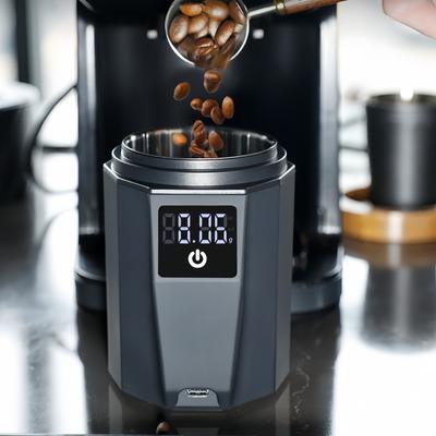 2-in-1 Kaffeepulverbecher, elektronische Waage, hochpräzise, ​​Innenbehälter aus Edelstahl 304, LCD-Display, USB-C-Ladeanschluss, Kaffeewerkzeug (g/oz/ml)
