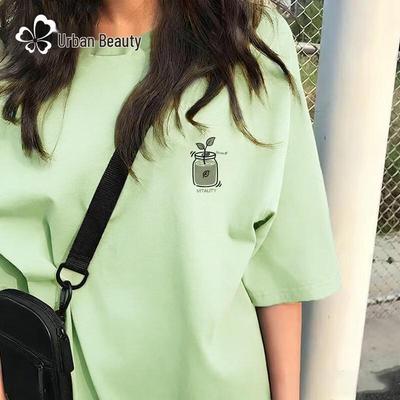 Dushi Liren Women's Pure Cotton Loose Fit Short Sleeve T-Shirt