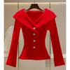 Elegant French-Style Slimming Knit Cardigan - Stylish & Versatile Long-Sleeve Sweater for Autumn/Winter 2024