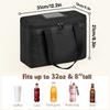 Insulated Cold Drink Carrier Bag 3 Cup Capacity Thermal Takeout Tote With Adjustable Dividers For Travel And Outdoor Use Black