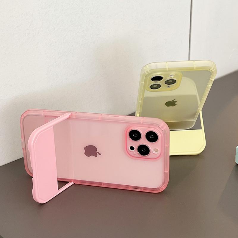For Iphone 13 11 12 14 Pro Max Case Stand Holder Transparent Cover For Iphone Se 3 2022 2020 Xs Xr 7 8 14 Plus Shockproof Bumper