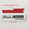 3D Aluminum Logo Black&White Limited Edition Badge Sticker Emblem Decals Auto Universal Accessories