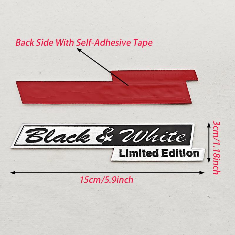 3D Aluminum Logo Black&White Limited Edition Badge Sticker Emblem Decals Auto Universal Accessories