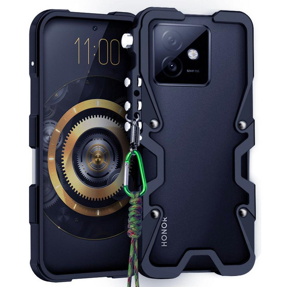 For Honor X60 GT 5G Bumper Case Aluminium Alloy Metal Phone Shell Cover with Strap