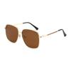 Simple Square Full Rim Metal Frame Comfortable Lightweight UV400 Sunglasses for Unisex Anti-Slip Temples High Quality