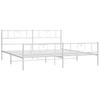 Metal Bed Frame with Headboard and Footboard White 183 x 213 cm
