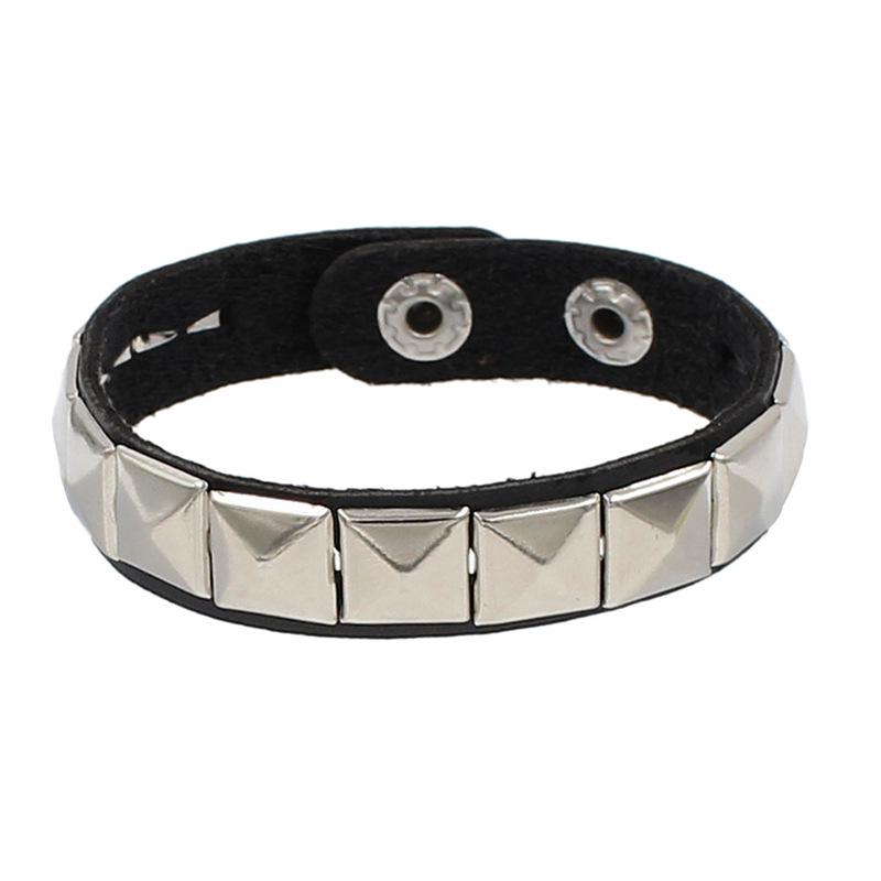 European & American Punk Street Style Rivet Leather Couple Bracelet for Nightclubs