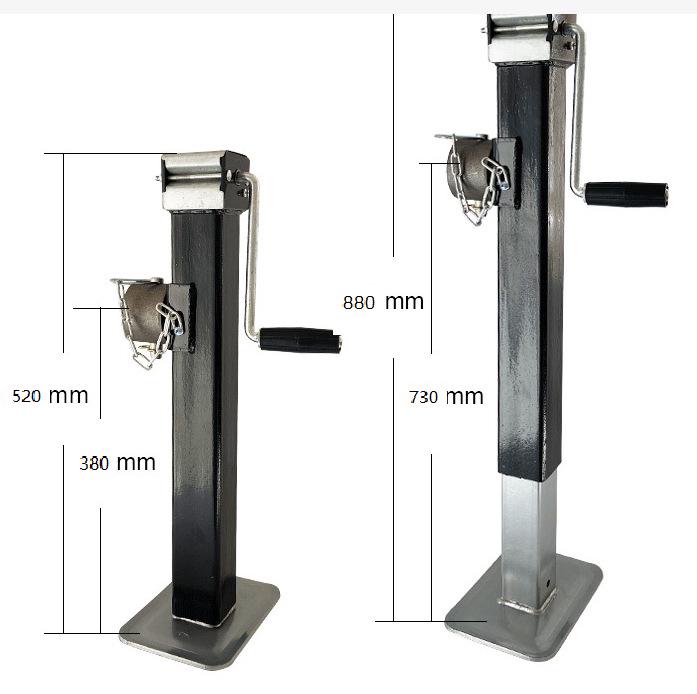 Podnośnik przyczepy z korbą ręczną: Podpory do kamperów, Podnoszenie, Rozładunek, Maszyny rolnicze, Podpory stabilizujące i Przenośne z korbą boczną.