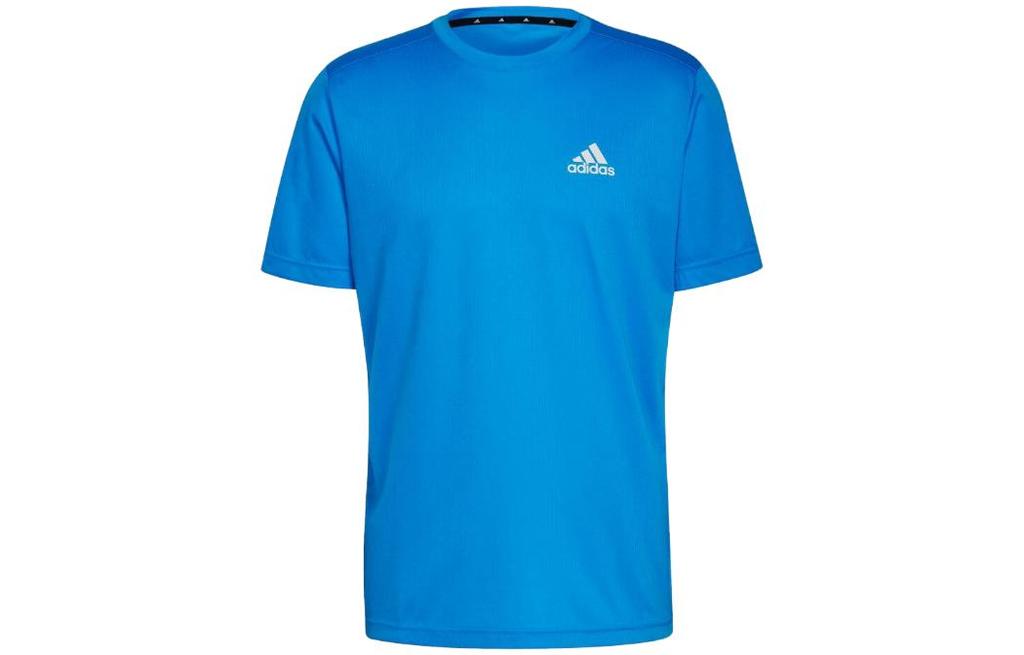 Adidas T Shirts Men's Blue Crew Neck Moderate Straight Fit HF7158