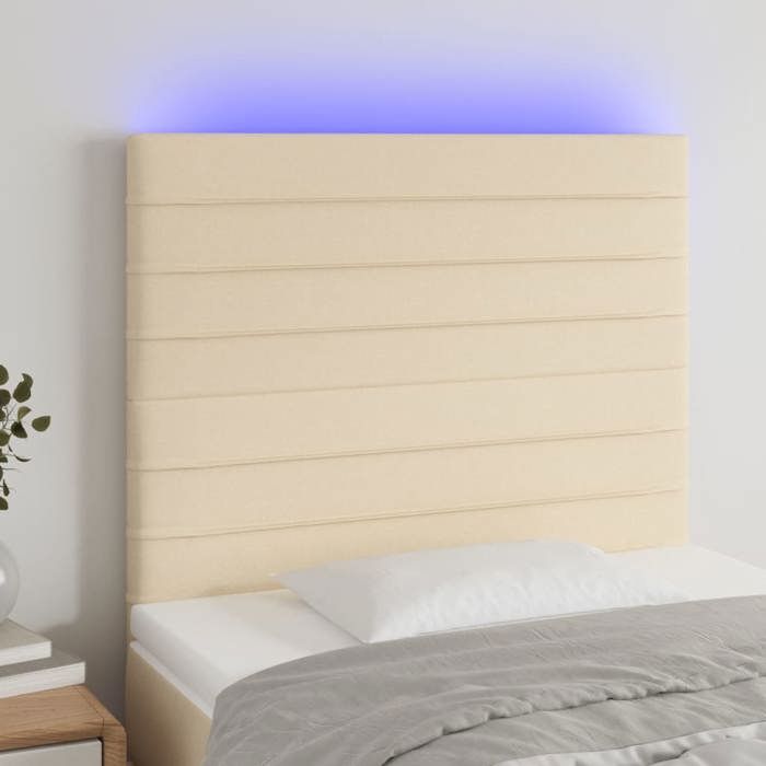 VidaXL Tête de Lit à LED Meuble de Chambre à Coucher Accessoire de Lit Simple Tête de Cadre de Lit Intérieur Crème 3122551