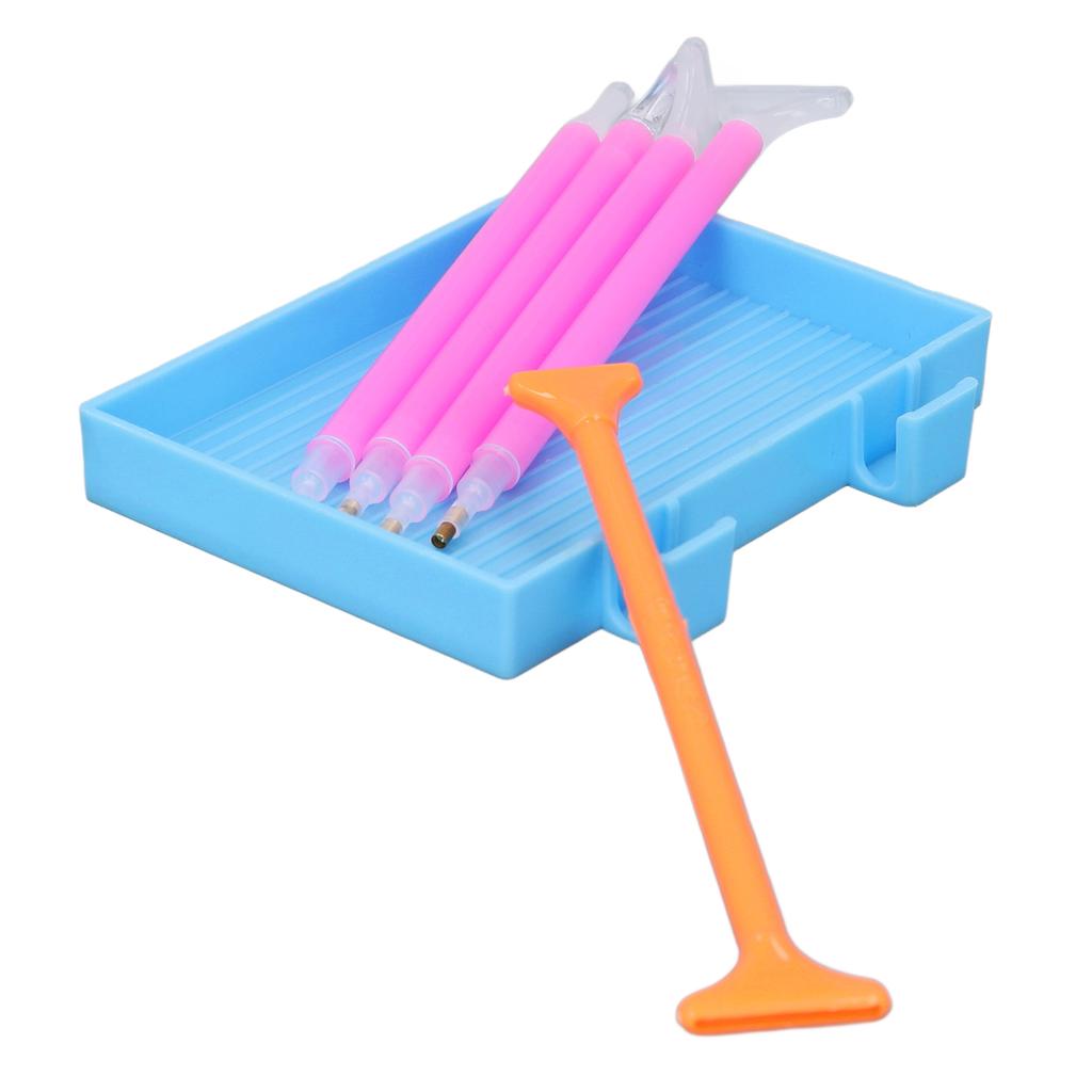 19 Pcs Set Rhinestone Painting Tool Kit 5 Rhinestone Paint Pens 3 Trays 10 Clay 1 Tweezer for DIY