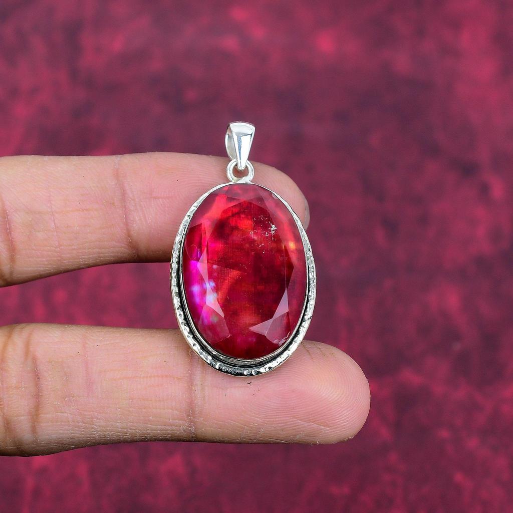 Ammolite Pendant Gemstone Handmade Jewelry, 925 Solid Sterling Silver Pendant, Gift For Wife Jewelry