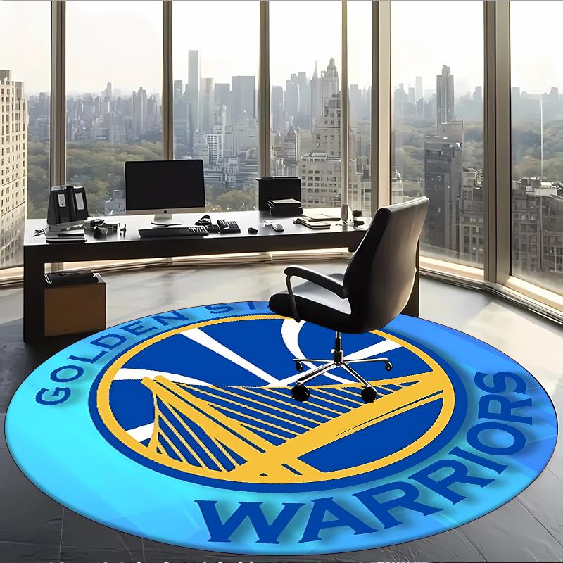 Golden State Warriors (1) Round Office Rug Decorative Floor Rug for Office Bedroom Living Room and Home Space