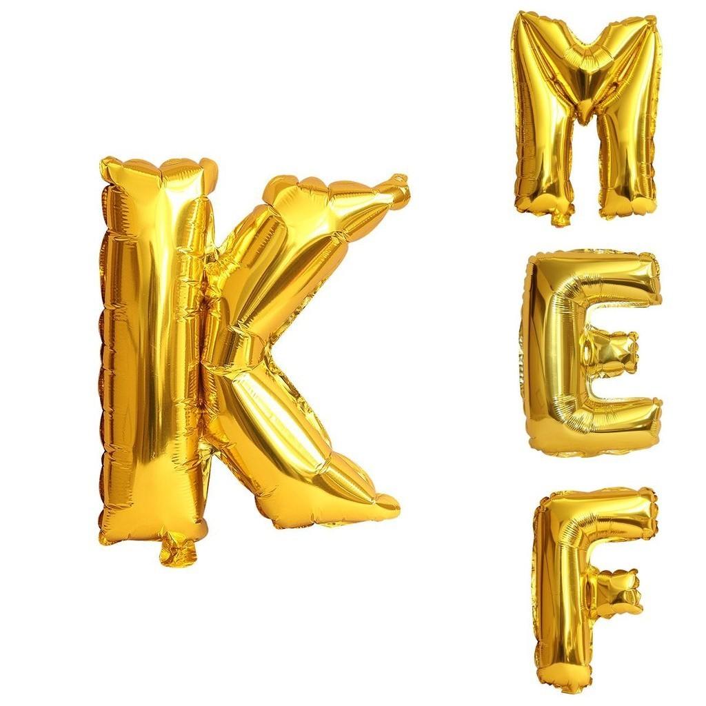 Elegant Gold Silver 16" Foil Letter Number Balloons For Birthday Party Decor