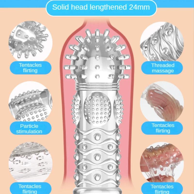 Stimulare Punctul G Maneci pentru degete Masaj clitoris Jucării sexuale pentru femei Inele pentru penis Întârziere sexuală Jocuri de cuplu Întârziere Prezervativ reutilizabil
