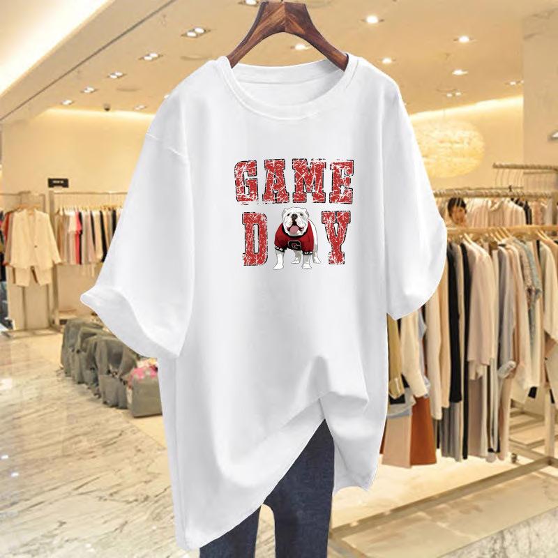 

New printed letter T-shirt women s summer loose versatile top bottoming shirt short sleeve women S