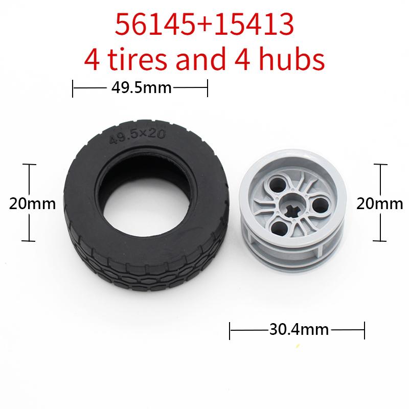 MOC Technisches Reifen Radnabe DIY Bausteine Auto LKW 44309 70695 15413 Konstruktionsbausteine Kompatibel Motorrad Rennen Spielzeug