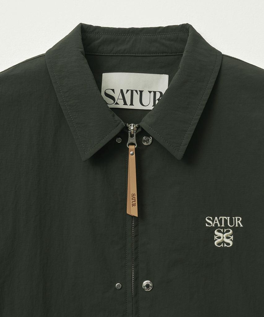 Satur Theo Nylon Coach Jacket Deep Green