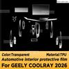 For GEELY COOLRAY 2026 Panel Dashboard Navigation Automotive Interior Protective Film TPU Anti-Scratch Accessories