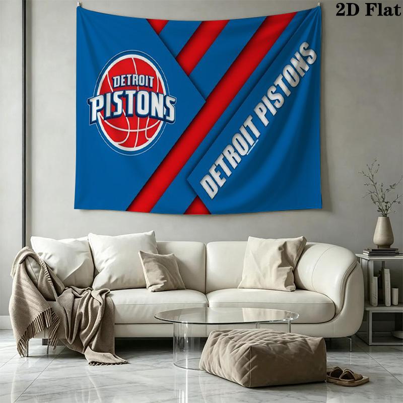 Detroit Pistons Wall Tapestry Aesthetic Wall Hanging Printed Fabric Blanket Decorative Tapestries for Bedroom Living Room Home Decor