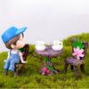 Dollhouse Accessories Mini Miniature Micro Landscape Garden Furniture Ornament Table and Chairs
