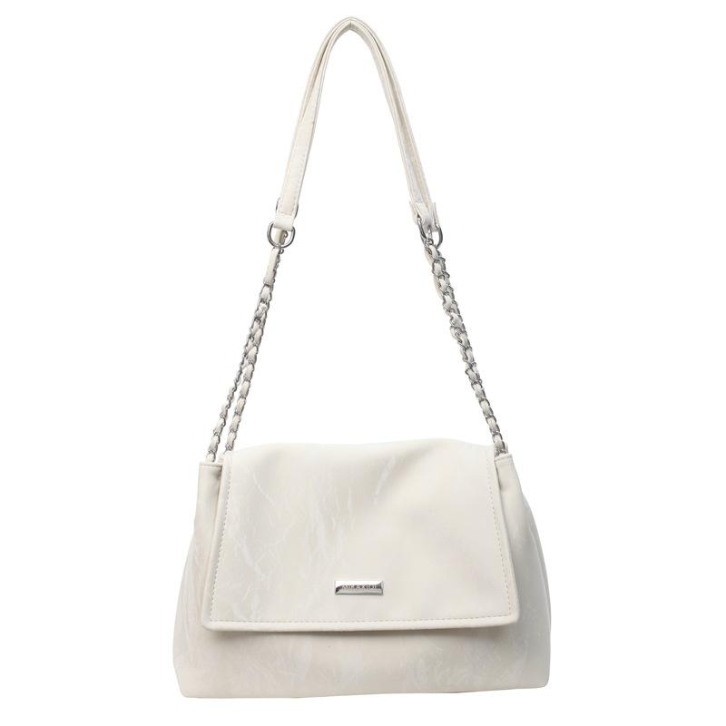 Chain Tote Bag Women's New Fashion Versatile Shoulder Messenger Bag Solid Color Student Commuter Bag