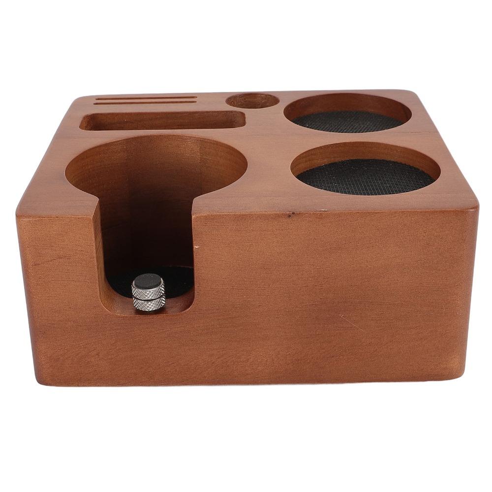 Multifunctional Coffee Tamper Station Compatible Wooden Tamper Stand Espresso Making
