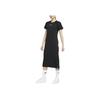 Nike Logo Embroidered Mesh Button Sports Casual Breathable Moisture-Wicking Quick-Dry Round Neck Short Sleeve Dress Women Dress Black DM8879-010