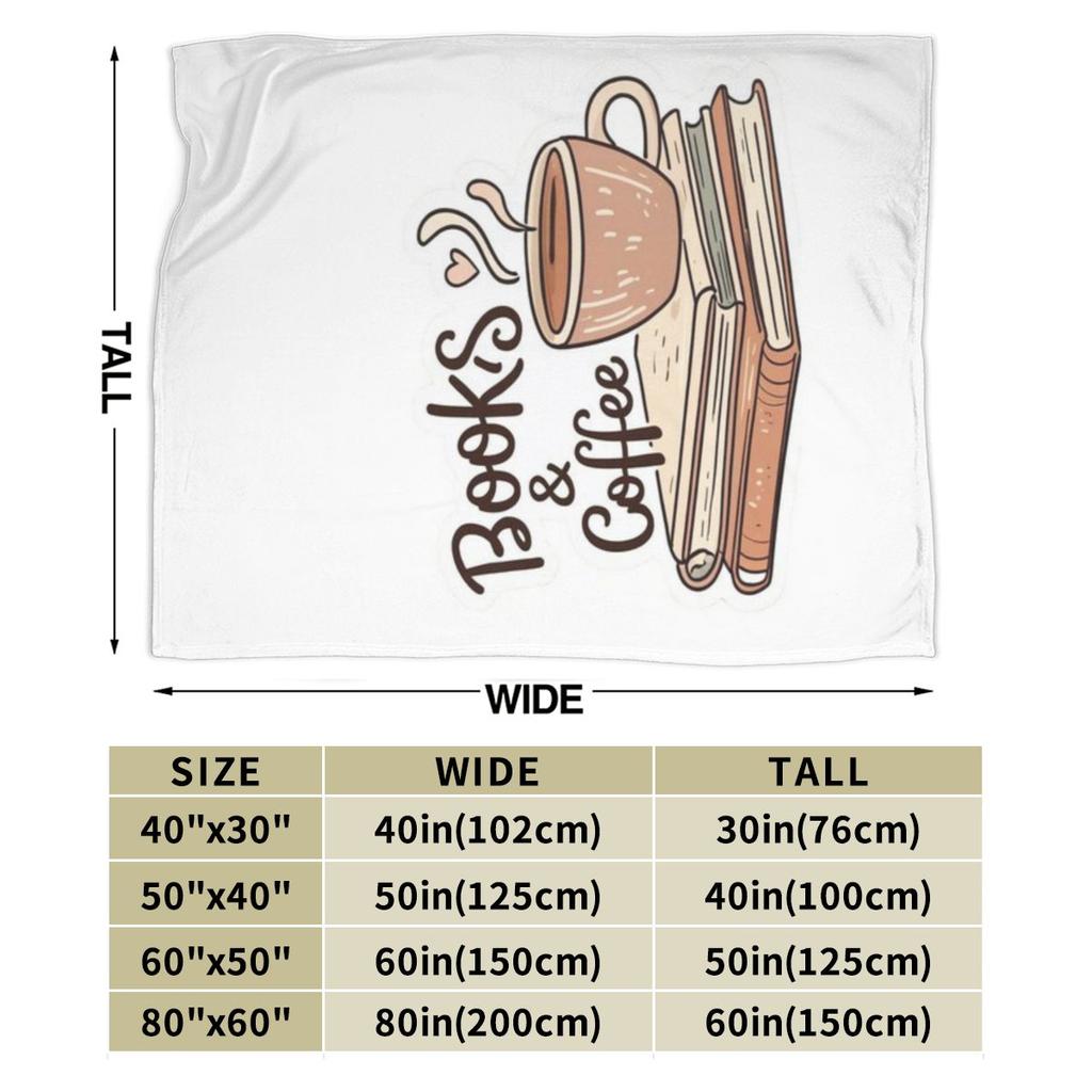 Books And Coffee Sticker Cozy Aesthetic For Book Lovers And Readers Custom Warm Decorate Home An UltraSoft Micro Fleece Blanket