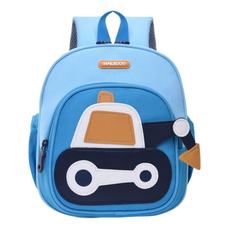 Adorable Outdoor Nylon Toddler Backpack Light Blue Casual Cartoon Design