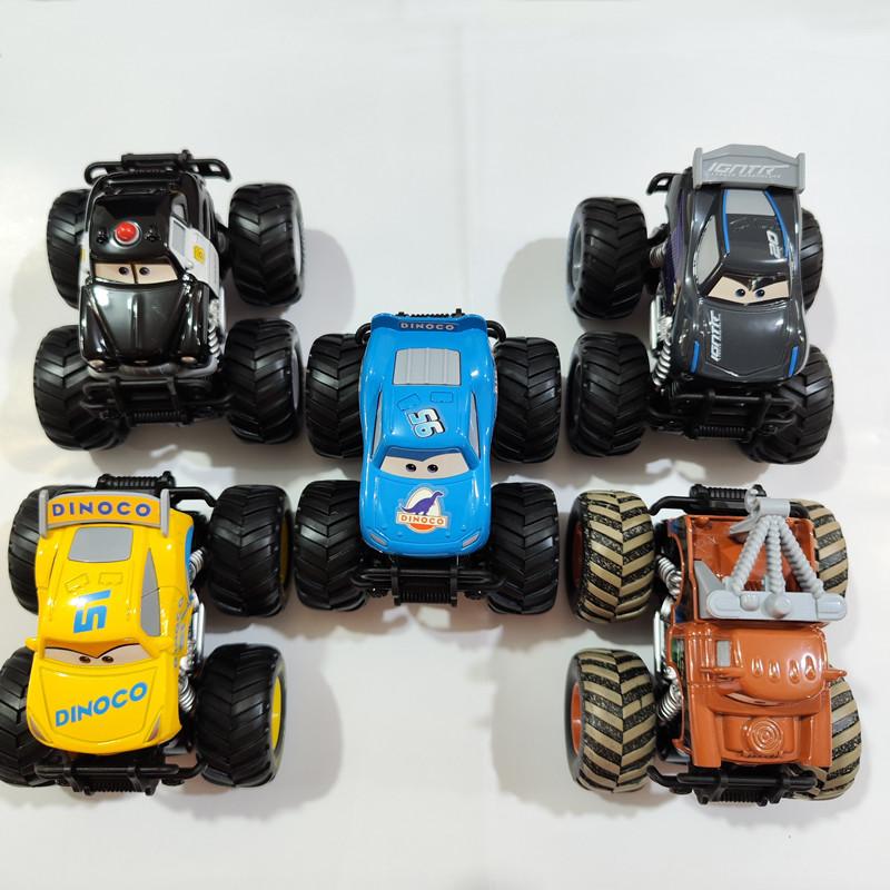 Disney Pixar Cars Großes Rad Offroad Metallautos Lightning McQueen Sheriff Schwarzer Sturm Jackson Cruz Hook Spielzeug Kinder Weihnachtsgeschenke