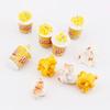 10Pcs Kawaii 3D Popcorn Resin Charms Simulated Food Pendants DIY Craft Supplies for Earrings Keychains Jewelry Making