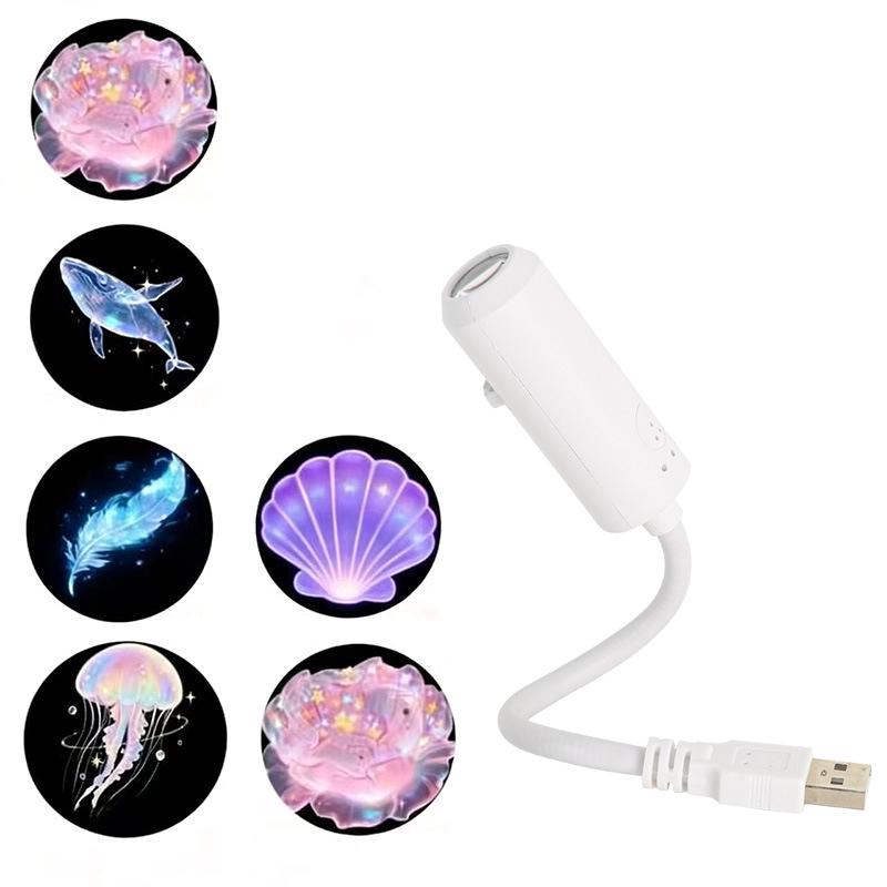 1Set Usb Starry Sky/Ocean/Milky Way Series Projection Atmosphere Lamp Night Light Romantic Bedroom Decoration