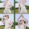 Solid Color Sun Protection Clothing Long Sleeve Ice Silk Cape Long Sleeve Crop Top  Sun Protection