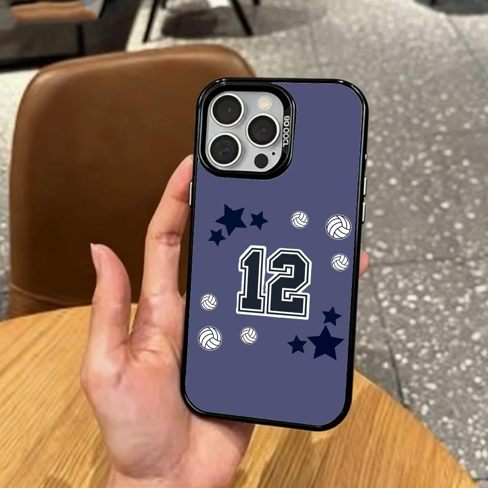 cool Sport Beach V-Volleyball    Phone Case For iPhone17,16,15,14,13,12,11 Plus,Pro Max Colored Silver Plated Inside Cover