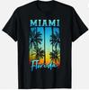 Miami Florida Beach Vintage Palm Trees Vacation Gift Unisex T- Shirt