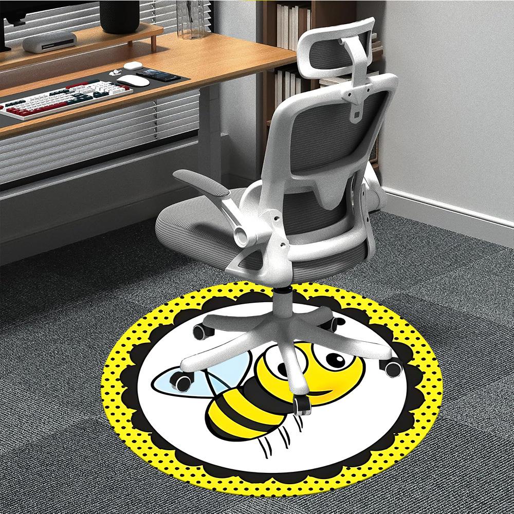 

1pc Bumblebee Print Chair Carpet for Office Machine Washable Rug for Office, Good Gift for Family or Friends yy251225199 80cm by 80cm