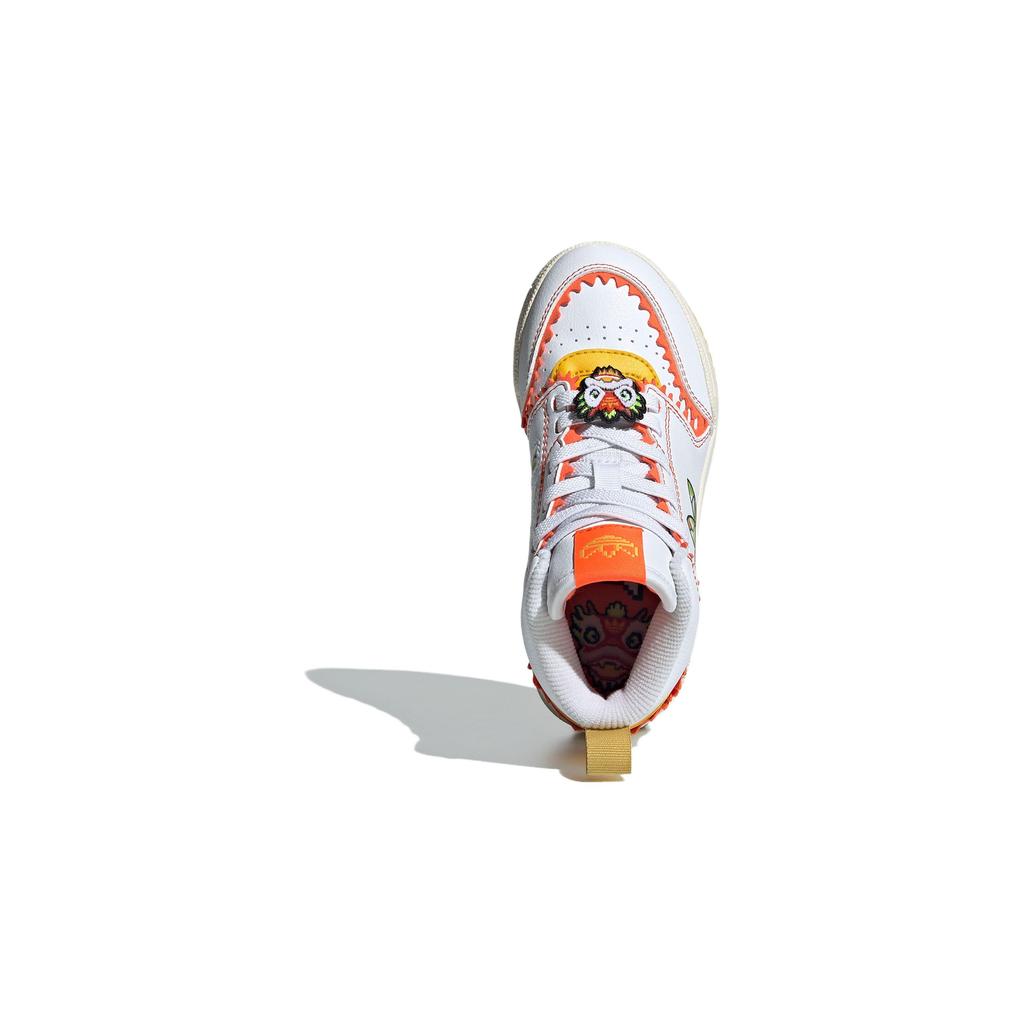 Adidas Originals Drop Step Comfortable Durable High-Top Kids Skate Shoes Kids Skate Shoes White Orange IF9367