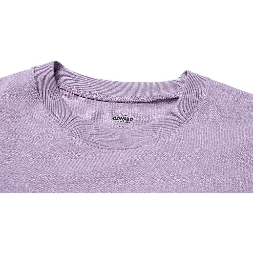 Li Ning X Disney T Shirts Unisex Smoky Gray Mauve Crew Neck Moderate Straight Fit AHST309-5