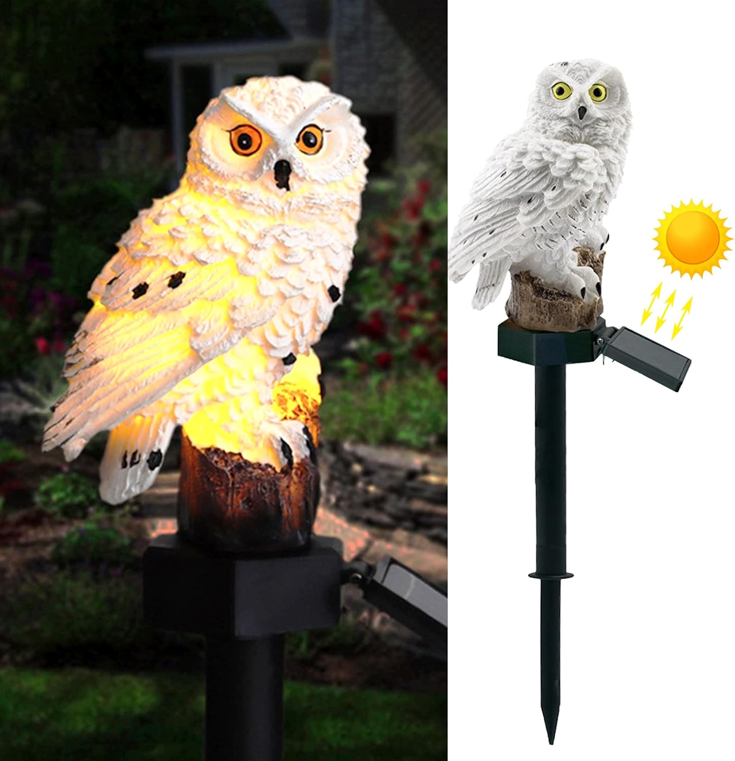 

Owl Solar Floo Wall Light / Ambient Stake Lights -Outdoor Statue Lamp with Solar Power Ideal Decor for Yard/Garden/Pathway/Fence