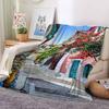 3D Painted Garden Landscape Theme Flannel Throw Blanket Soft Lightweight Warm for Living Room Bedroom Bed Sofa Couch Kids Adults Gifts