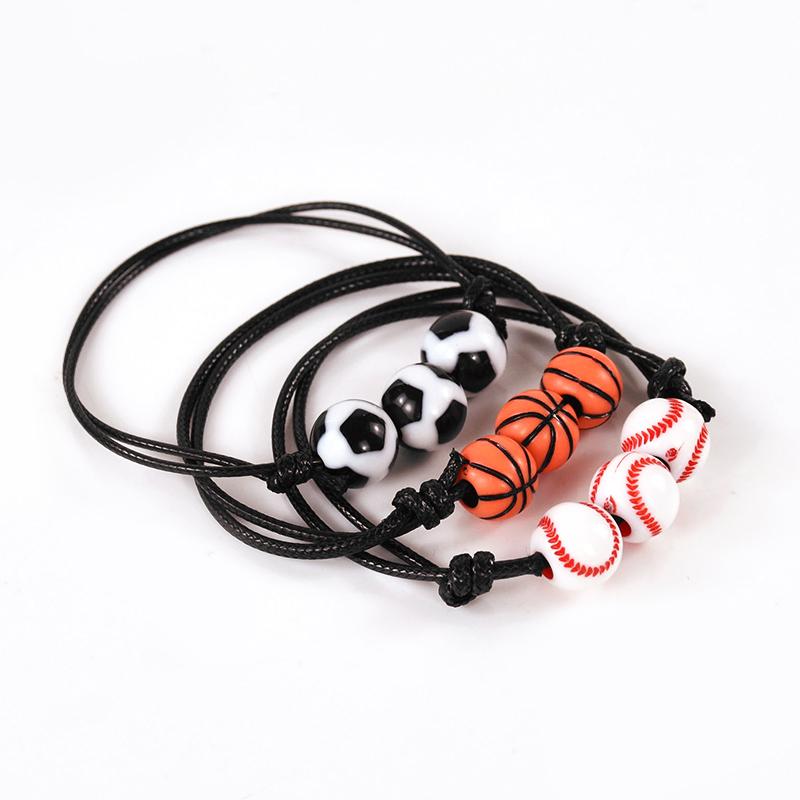 10/20Pcs Sports Theme Party Bracelets Football Baseball Basketball Beads Charm Kids Birthday Favors Gift for Guest Pinata Filler